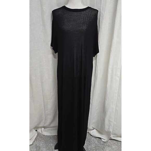 Rohe Dresses & Skirts - ROHE Semi Sheer Short Sleeve Maxi Dress/ Shirt Dress Black Women’s Size 42/US XL